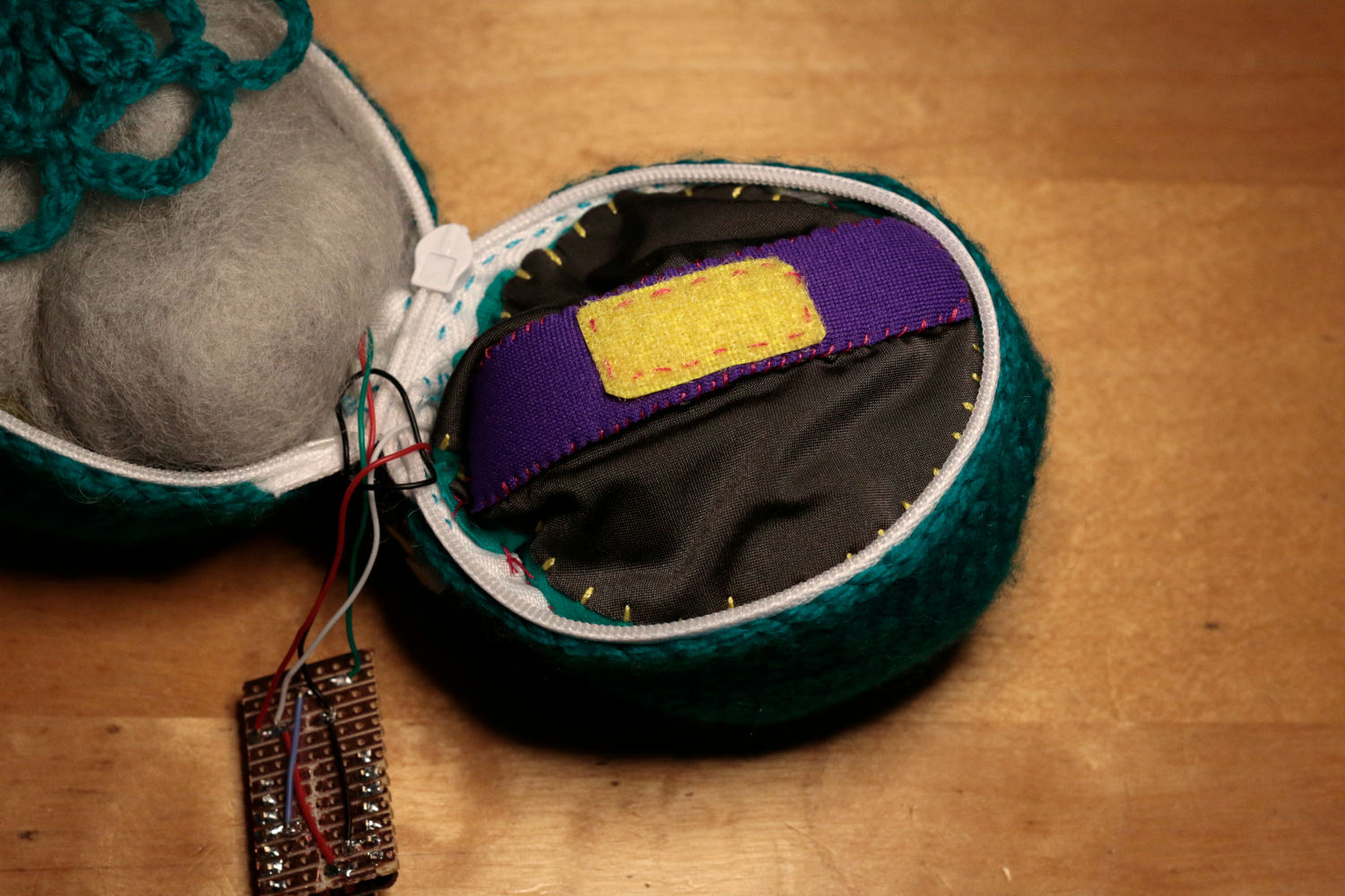 willpower studios Fluffies, fluffy burger, OSC, music tech instrument audiovisual arduino esp32  pressure sensor etextiles 