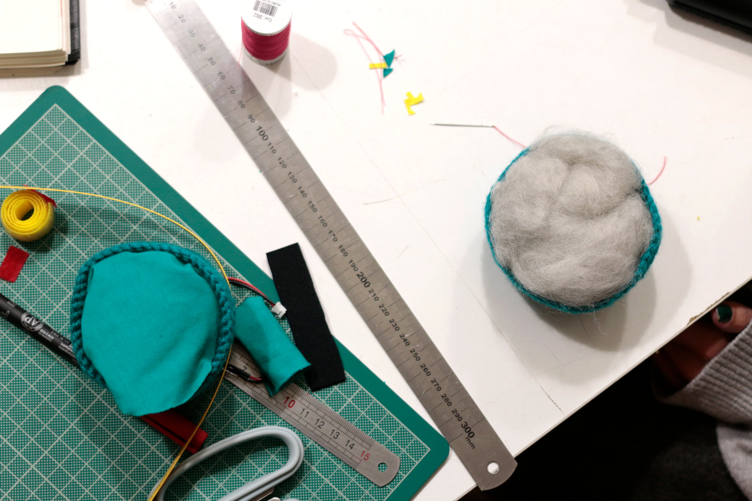 willpower studios Fluffies, fluffy burger, OSC, music tech instrument audiovisual arduino esp32  pressure sensor etextiles 