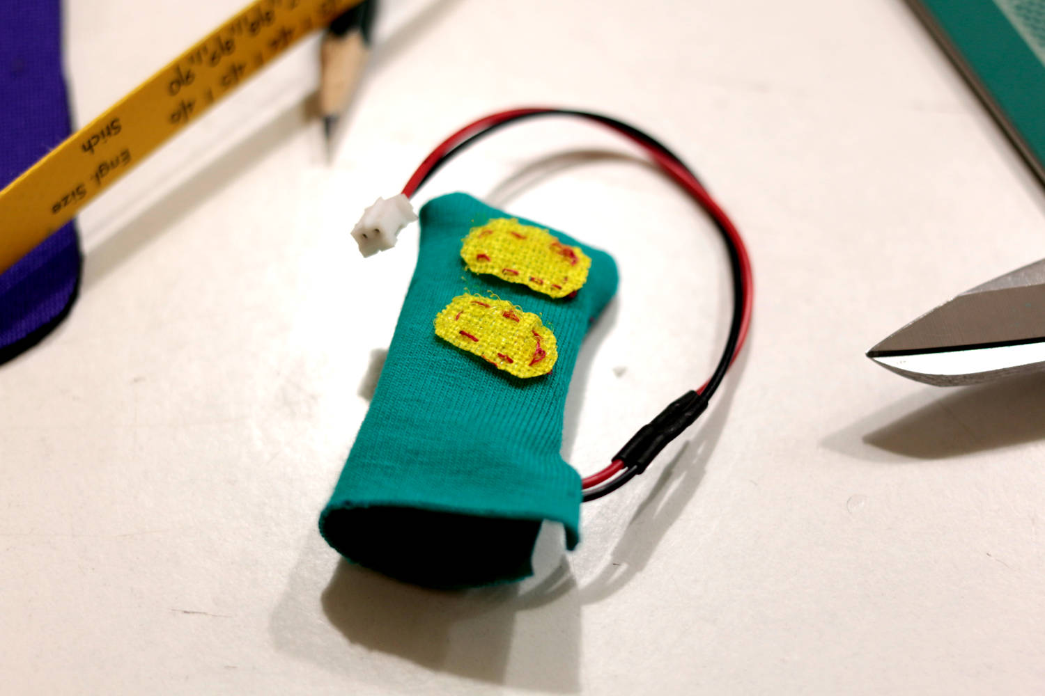 willpower studios Fluffies, fluffy burger, OSC, music tech instrument audiovisual arduino esp32  pressure sensor etextiles 