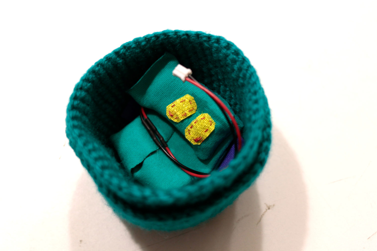 willpower studios Fluffies, fluffy burger, OSC, music tech instrument audiovisual arduino esp32  pressure sensor etextiles 