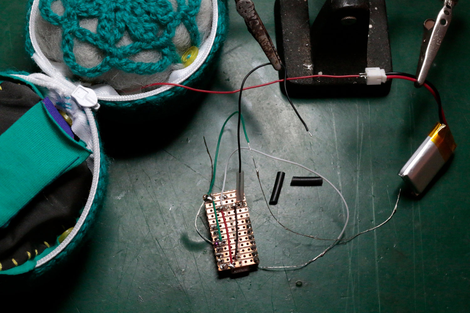 willpower studios Fluffies, fluffy burger, OSC, music tech instrument audiovisual arduino esp32  pressure sensor etextiles 