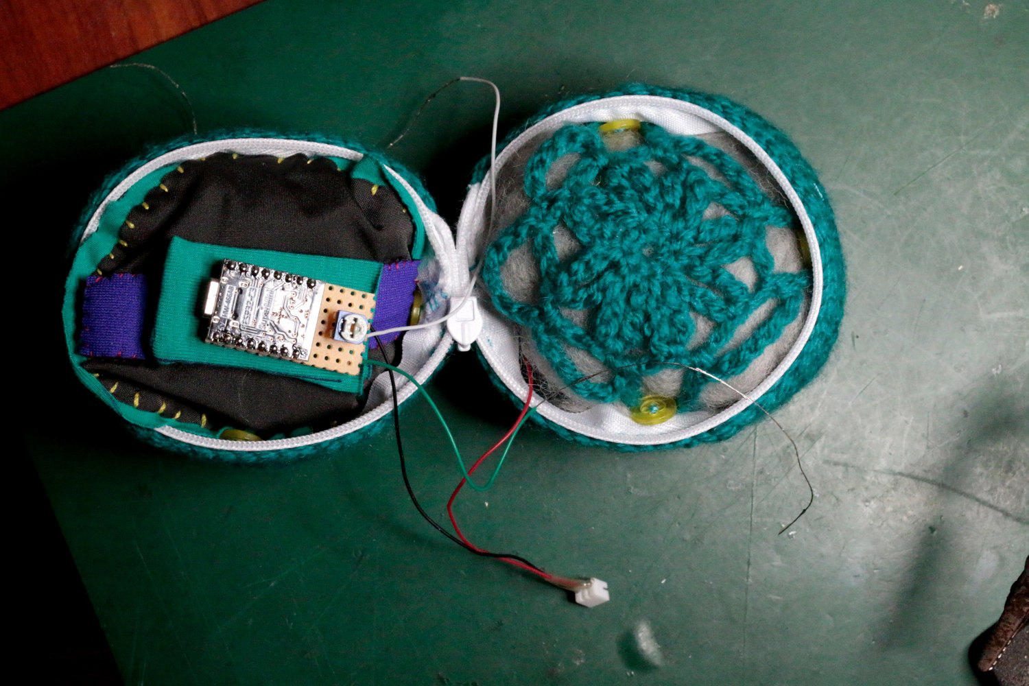 willpower studios Fluffies, fluffy burger, OSC, music tech instrument audiovisual arduino esp32  pressure sensor etextiles 