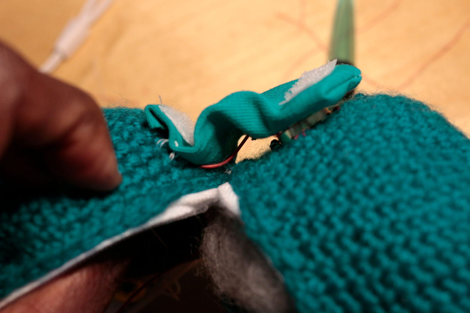 willpower studios Fluffies, fluffy burger, OSC, music tech instrument audiovisual arduino esp32  pressure sensor etextiles 