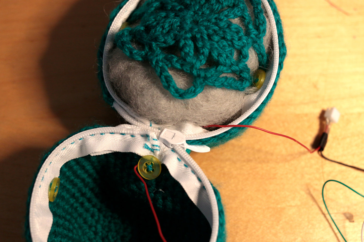 willpower studios Fluffies, fluffy burger, OSC, music tech instrument audiovisual arduino esp32  pressure sensor etextiles 