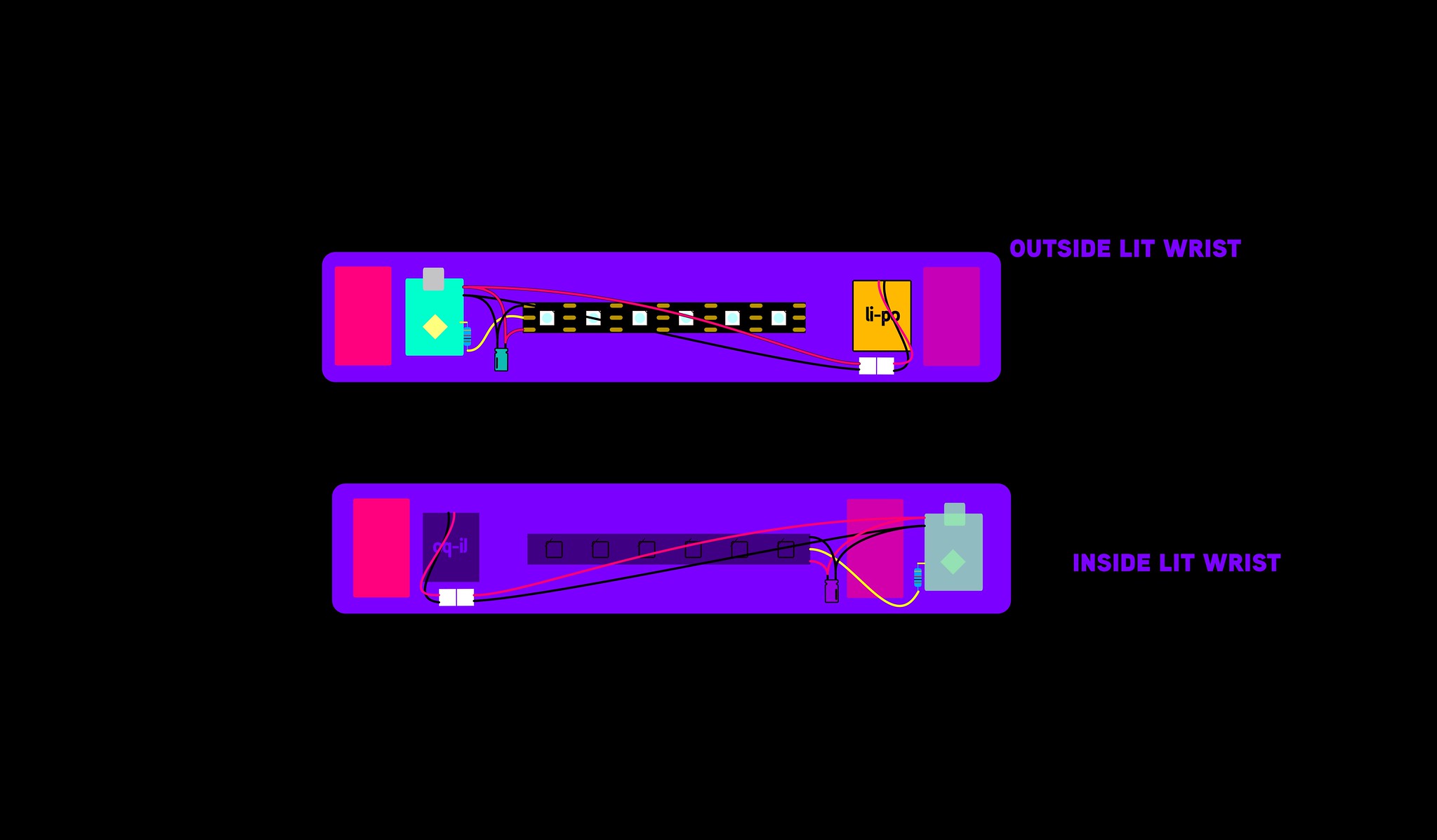 willpower studios fashion light leds bracelet wearable music tech arduino esp32 etextiles 